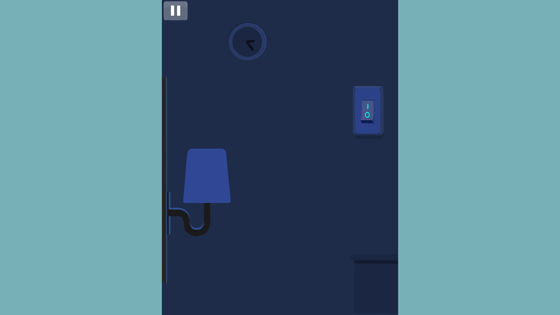 The lamp is off again after Retry Puzzle resets the scene.