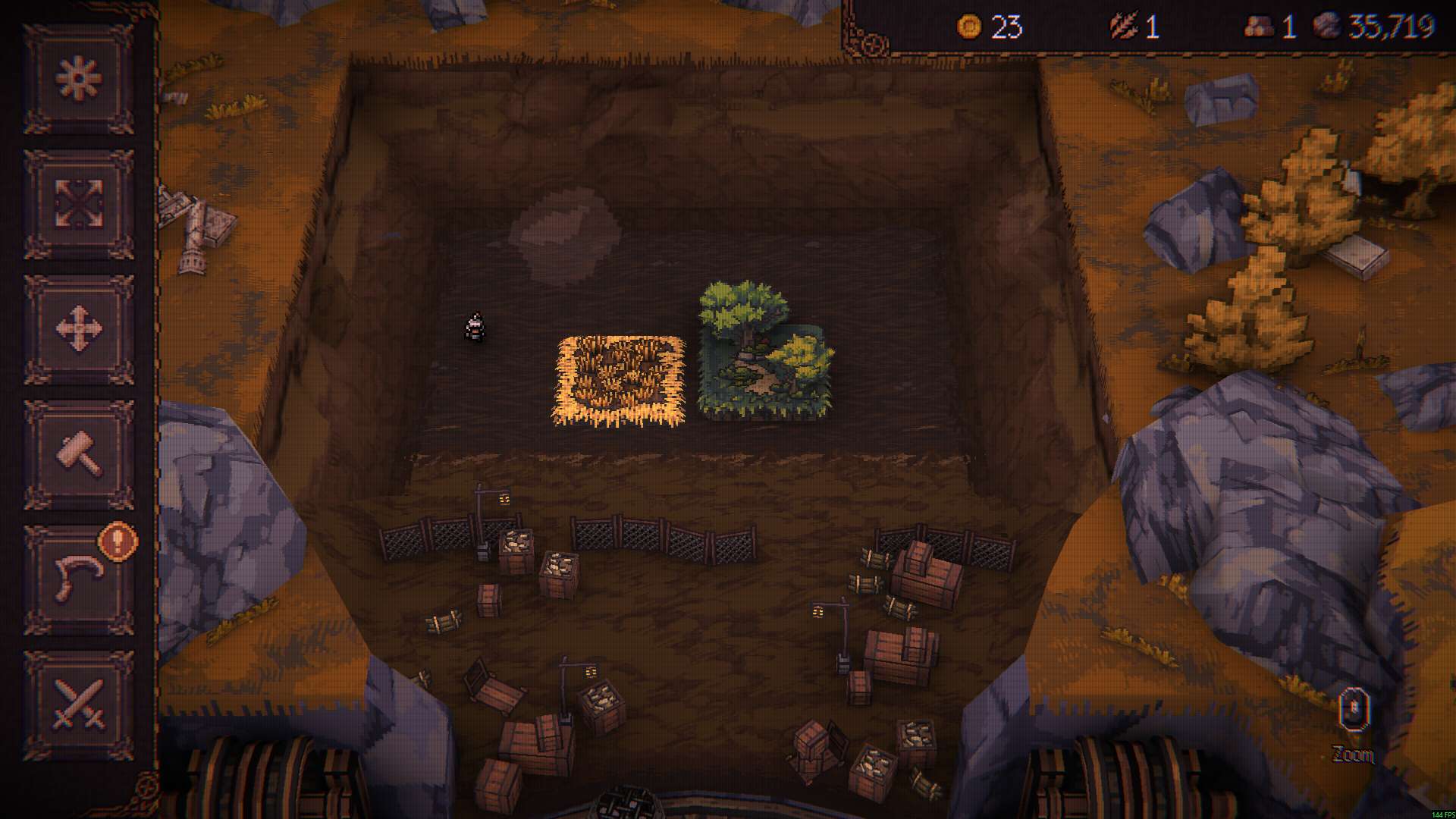 BALL x PIT Demo overworld showing 35,719 Stone at the top.