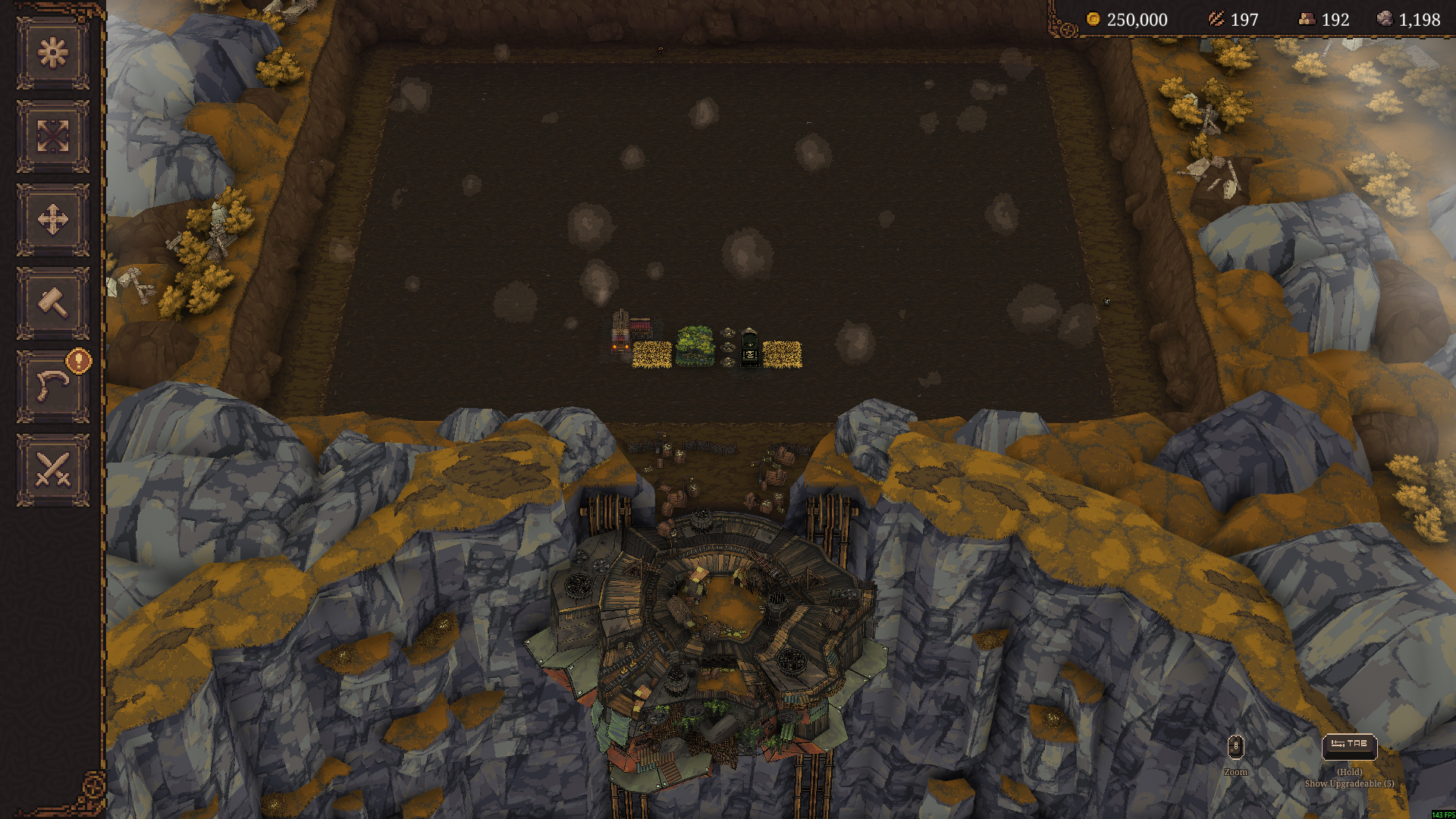 BALL x PIT base screen with 250,000 gold shown in the upper-right resource display.