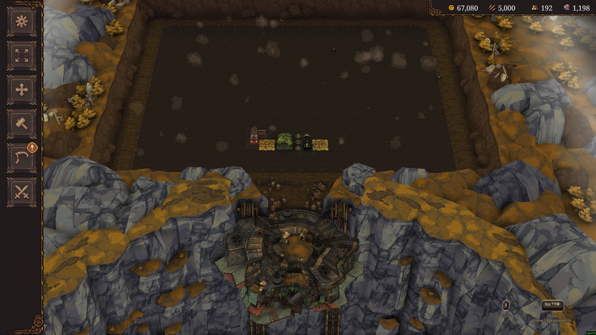 BALL x PIT base screen with 5,000 wheat shown in the upper-right resource display.