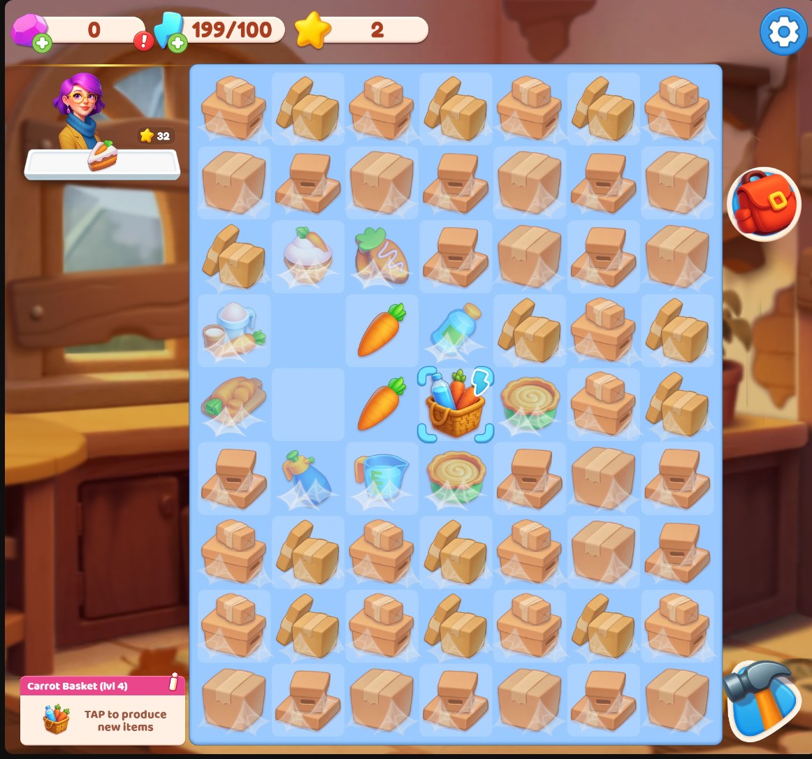 Merge Haven board with two carrots beside a selected Carrot Basket generator and 199 energy.